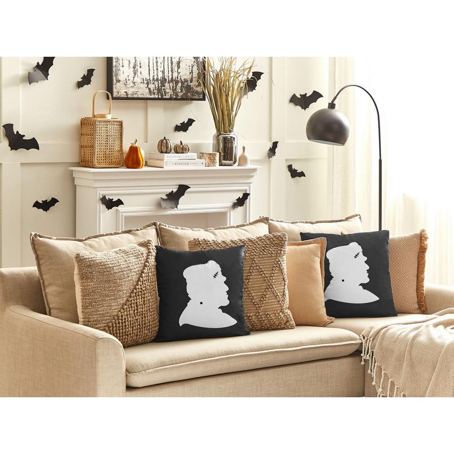 Beliani Lot de 2 coussins décoratifs en Velours  FRANKLINIA  