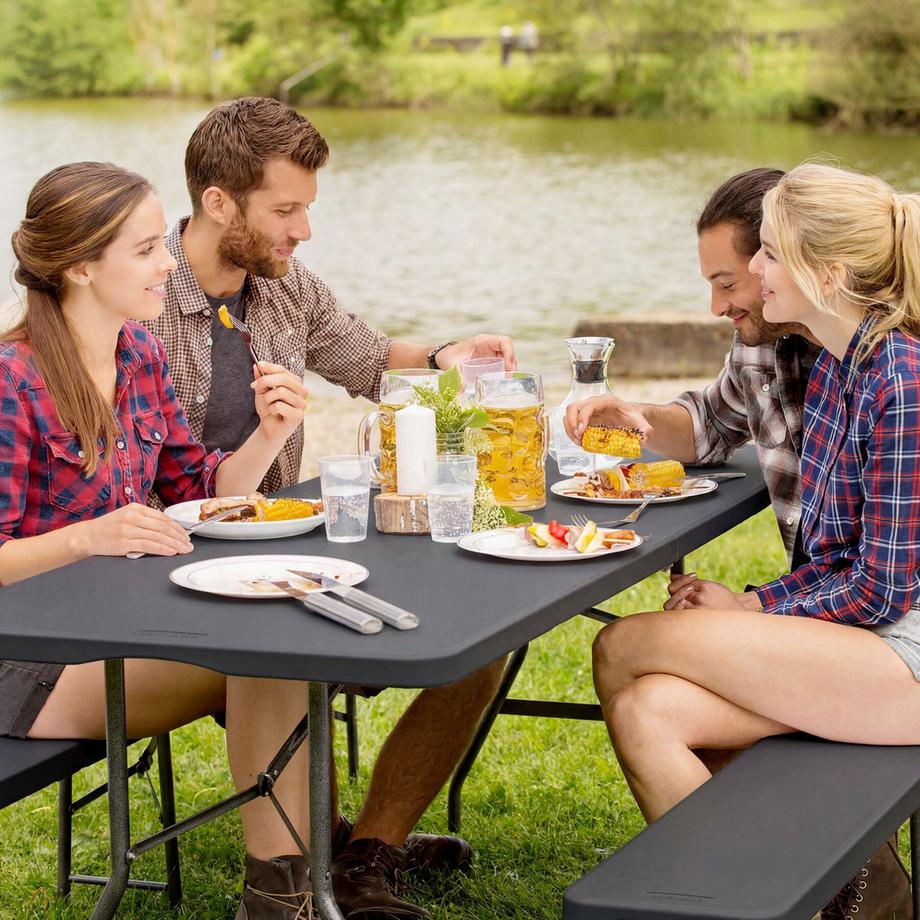 Tectake  Table de camping Panja pliable, résistant aux intempéries 