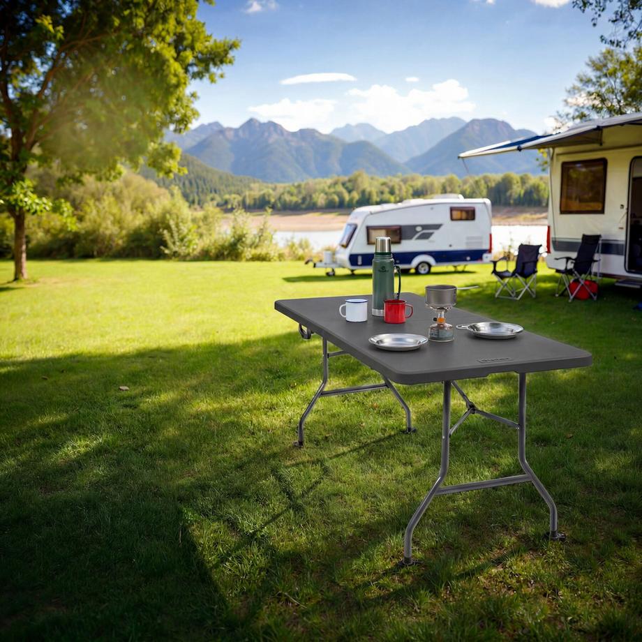Tectake  Table de camping Panja pliable, résistant aux intempéries 