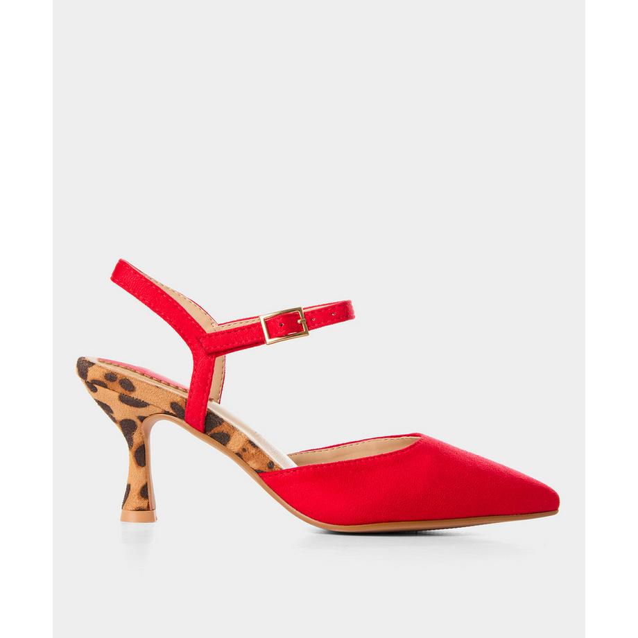 Absatzschuhe mit spitzer Kappe und Leopardenmuster