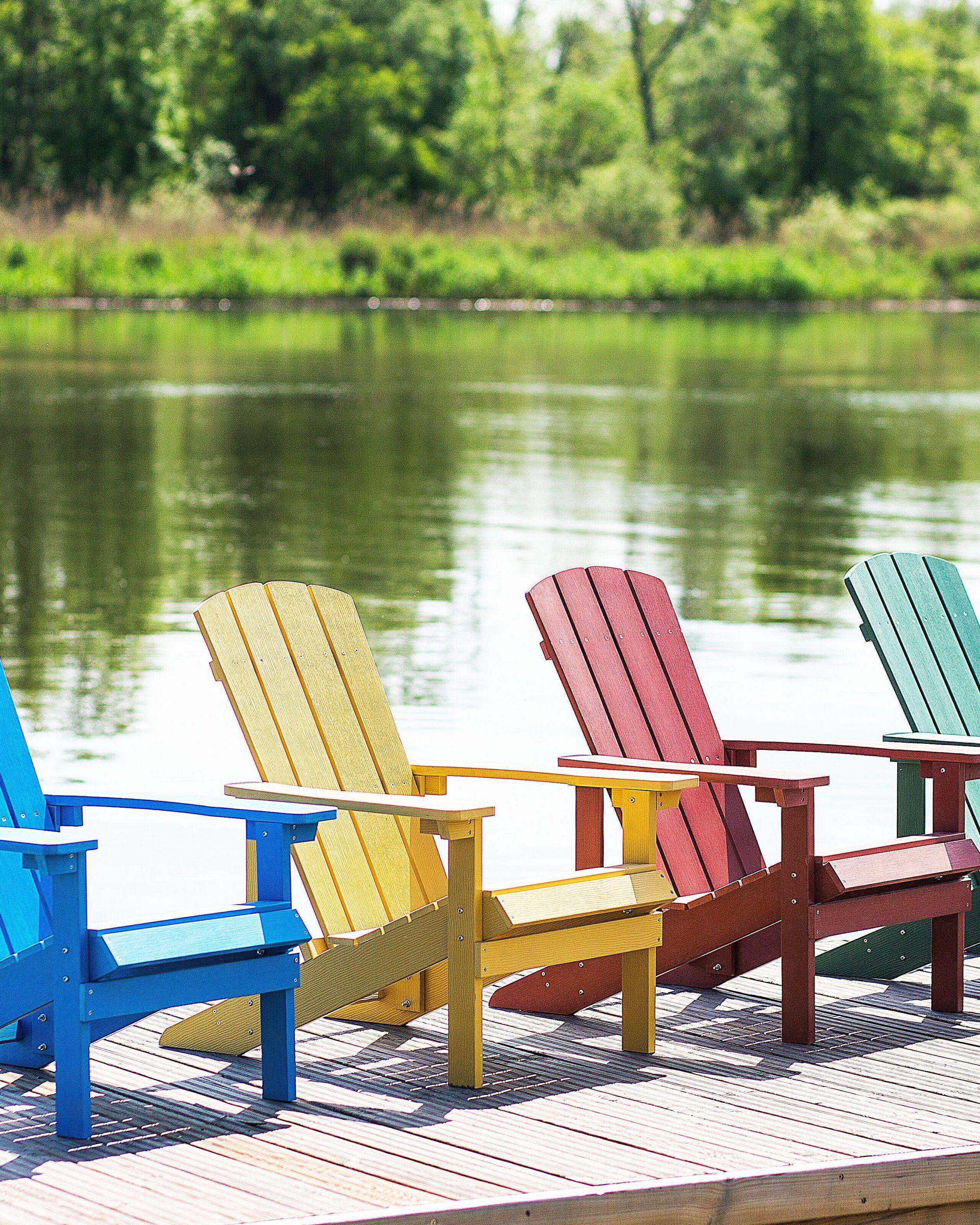 Beliani Gartenstuhl aus Kunstholz Retro ADIRONDACK  