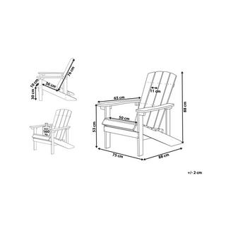 Beliani Chaise de jardin en Bois synthétique Rétro ADIRONDACK  