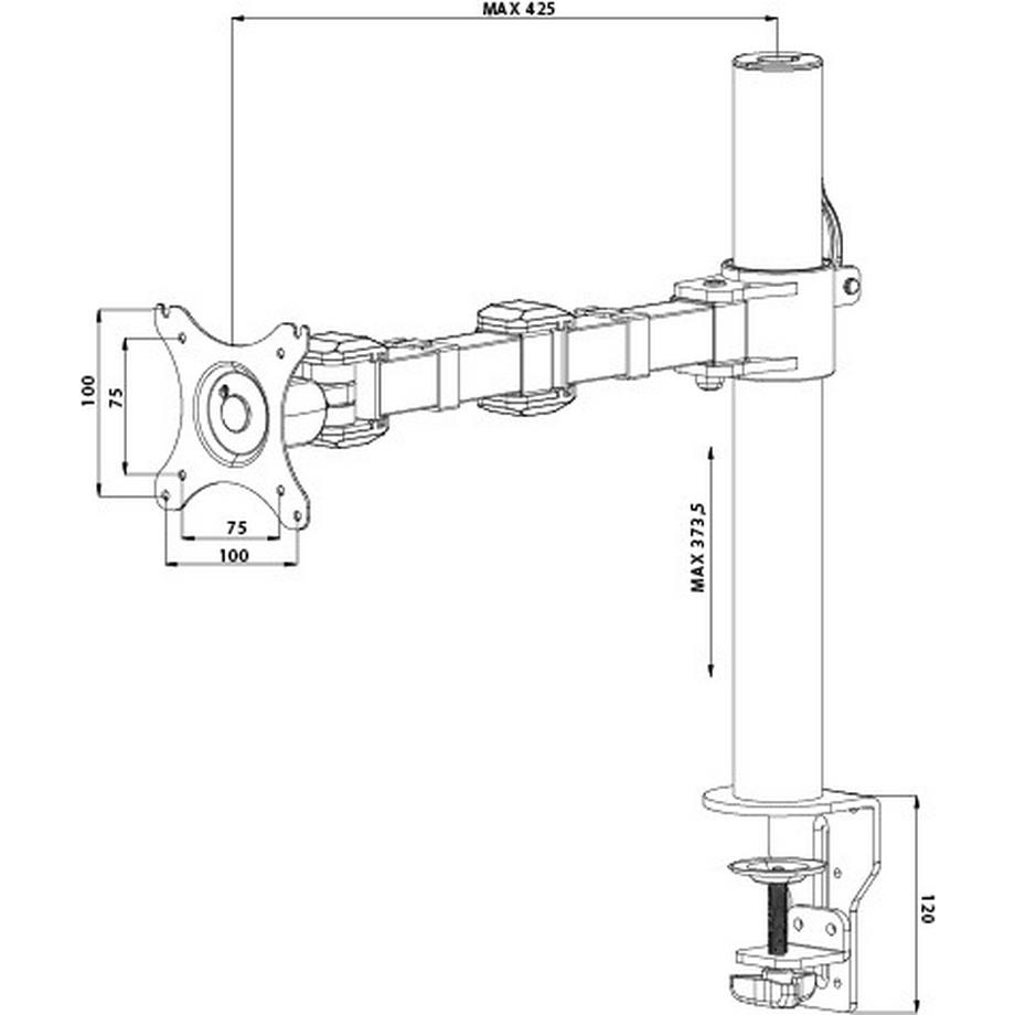 Iiyama  DS1001C-B1 Supporti a parete per TV 76,2 cm (30") Scrivania Nero 