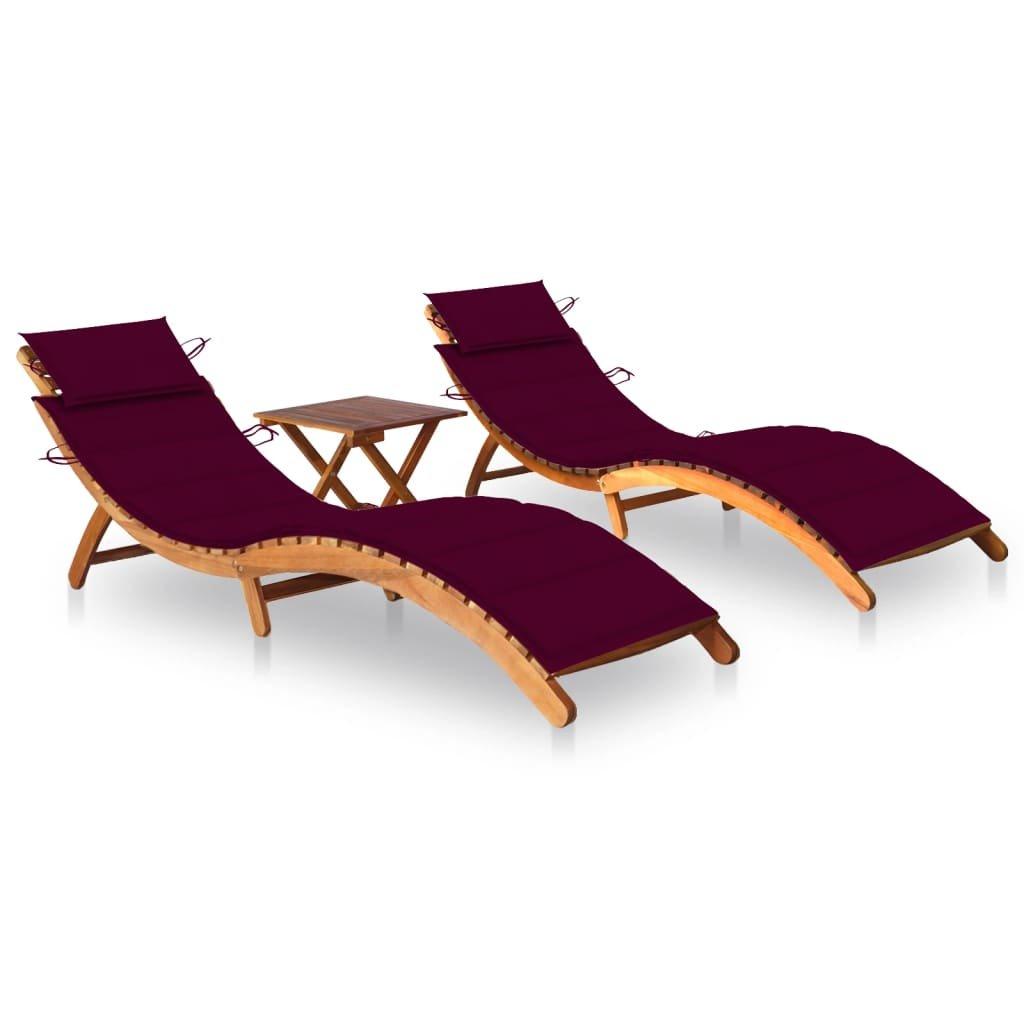 VidaXL Chaise longue bois d'acacia  