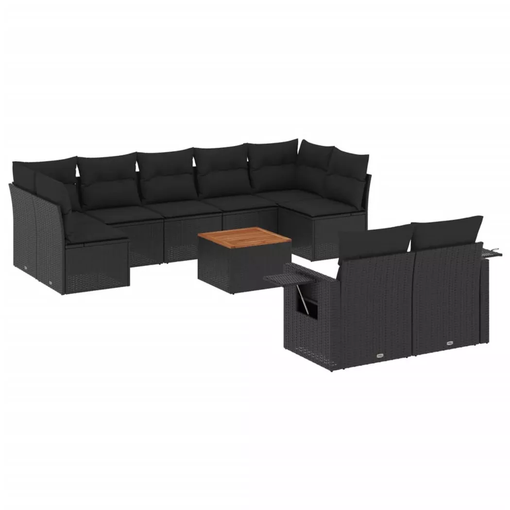 VidaXL - Ensemble de canapés de jardin rotin synthétique, One Size, Noir