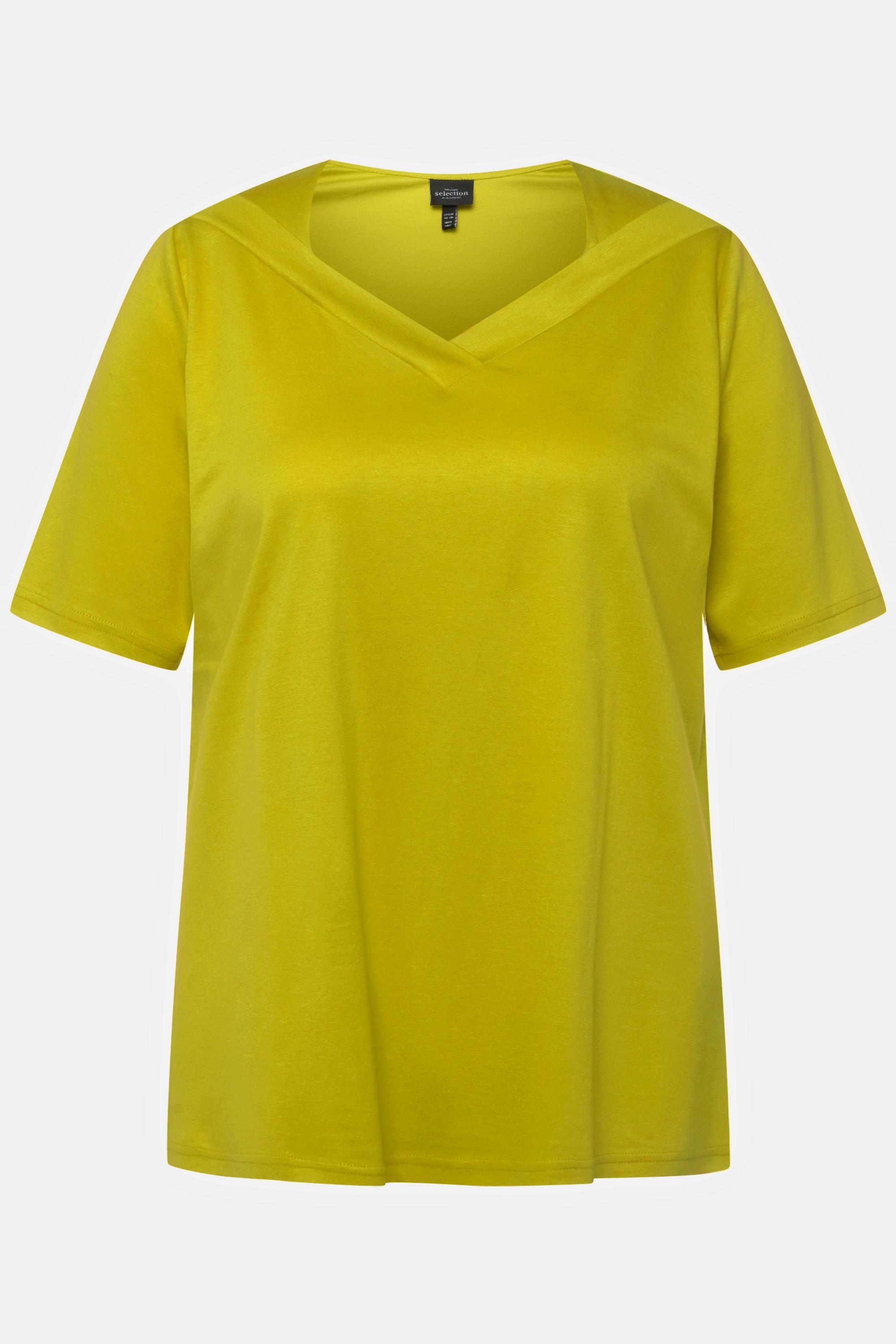 Ulla Popken  T-shirt classica con scollo a V e mezze maniche 