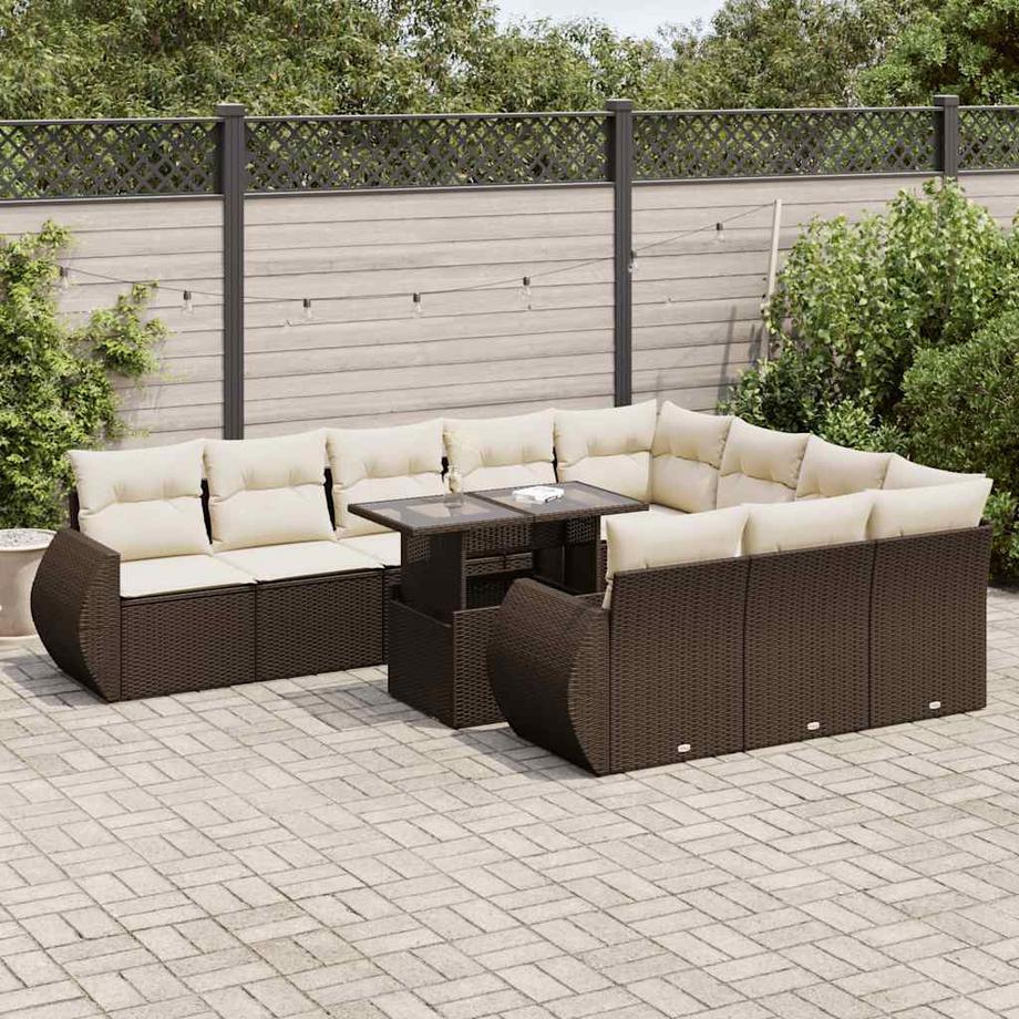 VidaXL Ensemble de canapés de jardin rotin synthétique  