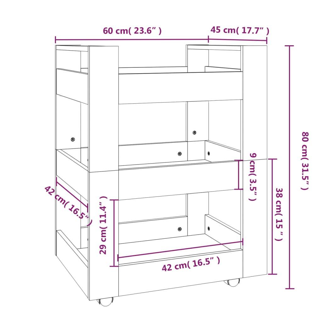 VidaXL carrello da cucina Legno multistrato  