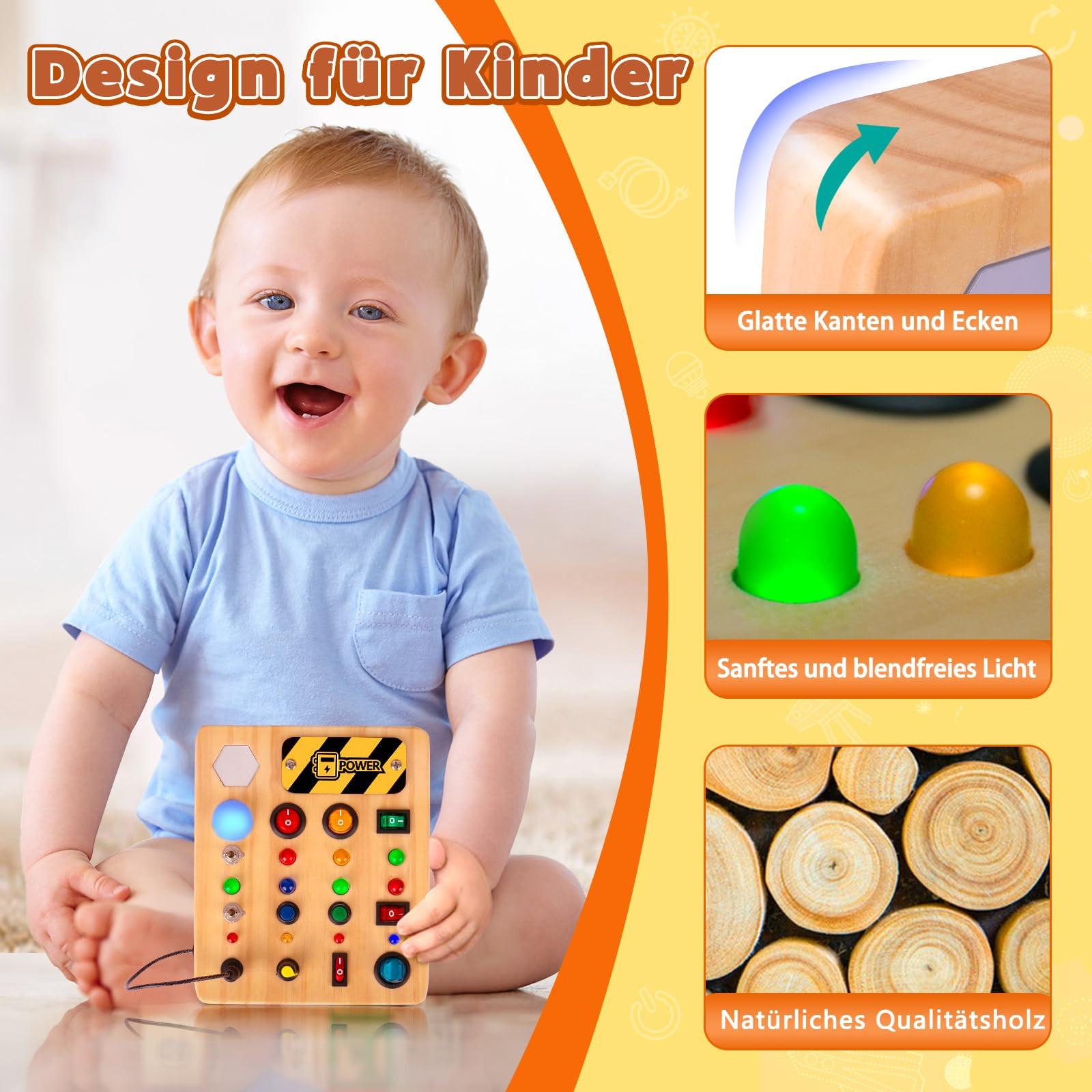 Activity-board  Spielzeug Busy Board mit LED, Babyspielzeug, Activity Board Kinderspielzeug 