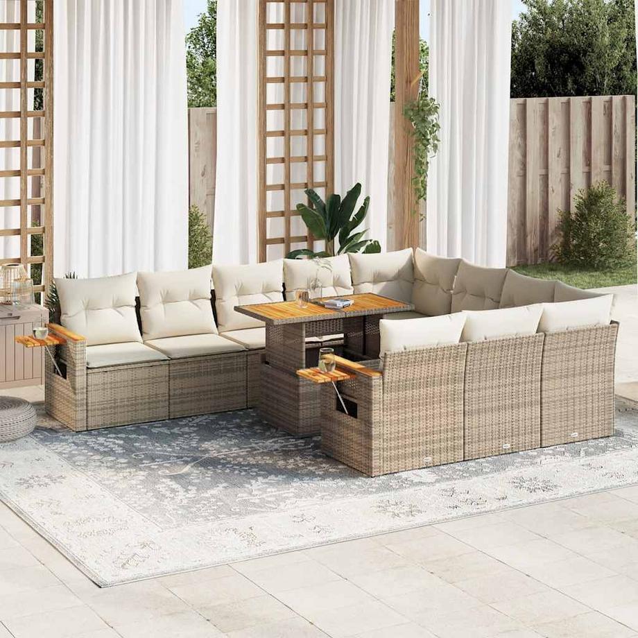 VidaXL set di divani da giardino Polirattan  