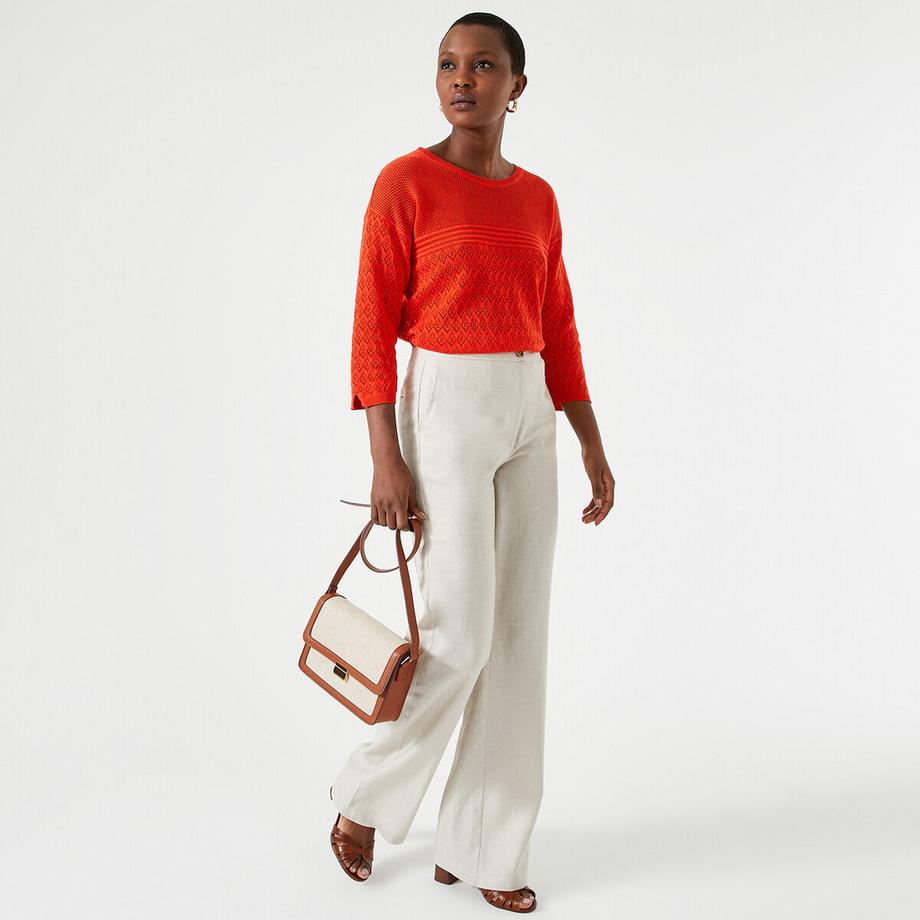 La Redoute Collections Pantaloni Larghi Misto Lino  