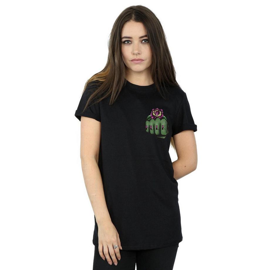 MARVEL Hulk Pugno Rosa T-Shirt Stampata  