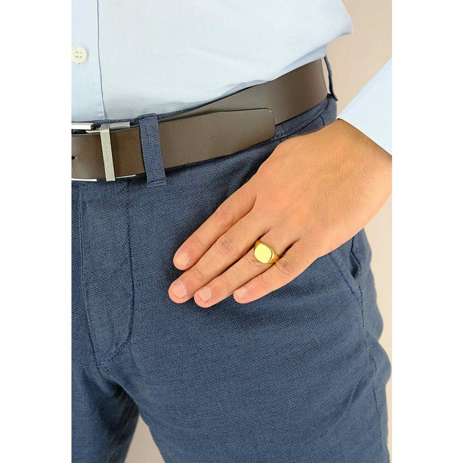 MUAU Schmuck  Plattenring Gelbgold 750 