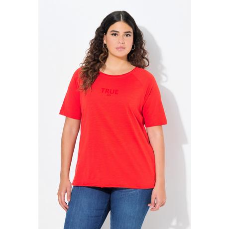 Ulla Popken  T-shirt col rond et manches courtes, bords francs 