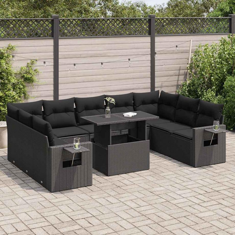 VidaXL Ensemble de canapés de jardin rotin synthétique  