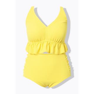 Ulla Popken Bikini Texturé Volant Bonnets Souples Bretelles Réglables  