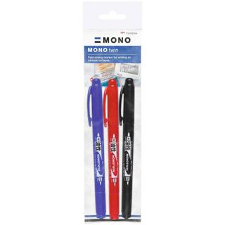 Tombow Tombow MONO evidenziatore 3 pz Nero, Blu, Rosso  