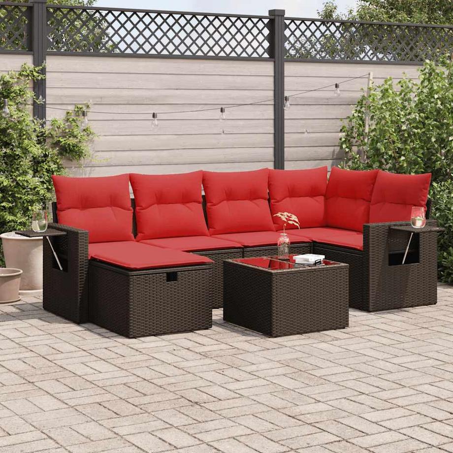 VidaXL Ensemble de canapés de jardin rotin synthétique  