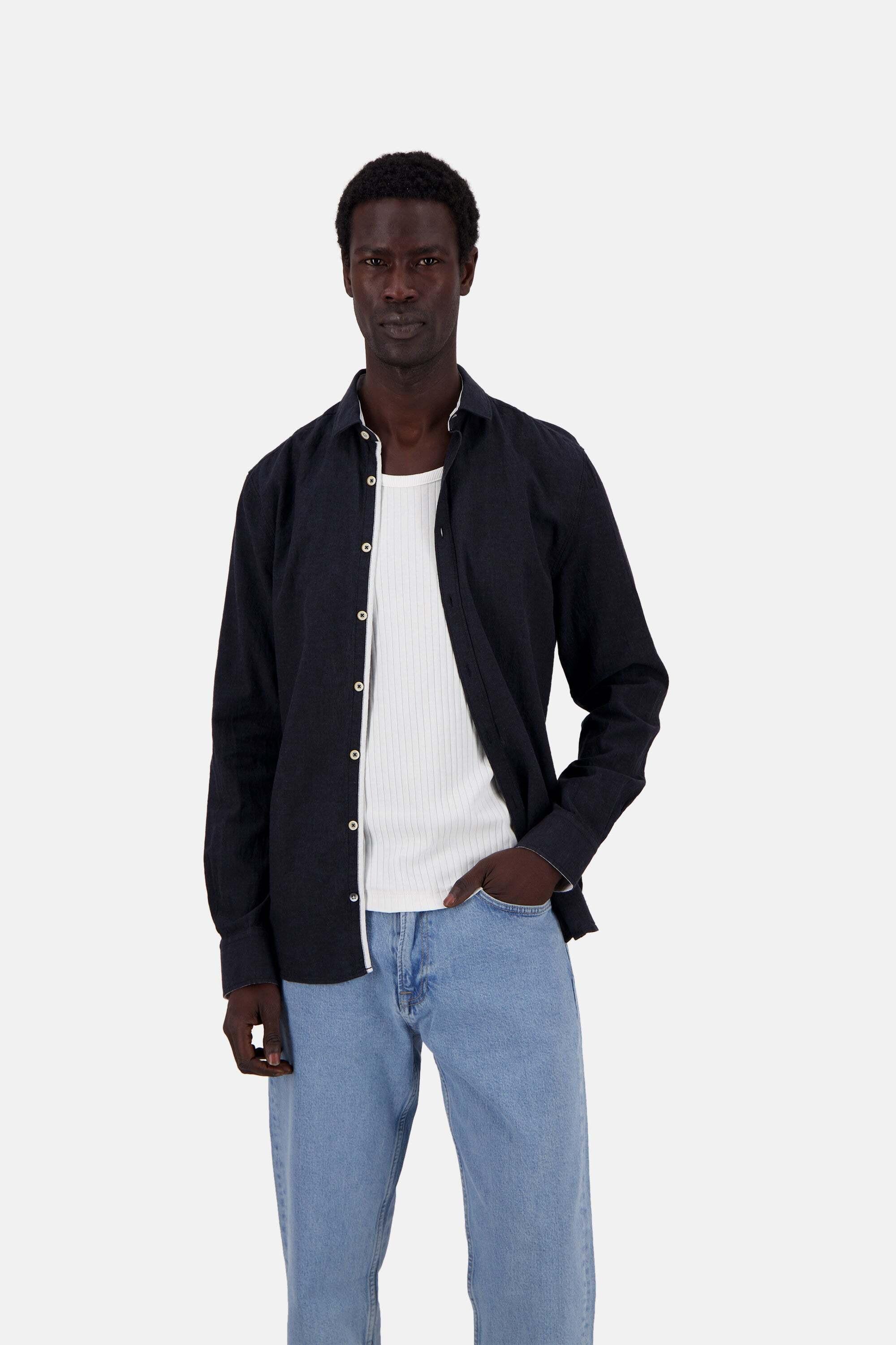 Colours & Sons Camicia a maniche lunghe in misto lino Kent  