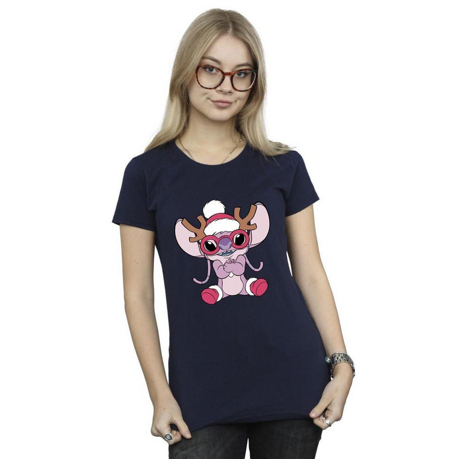 Disney Stitch T-Shirt Grafica Natalizia  