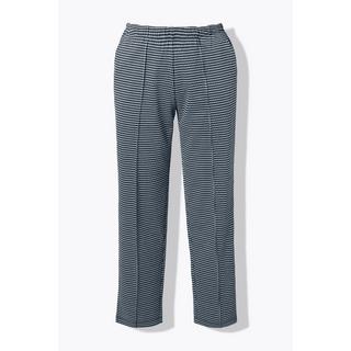 Ulla Popken Pantaloni Jacquard Pied-de-poule Nervature Cintura Elastica  