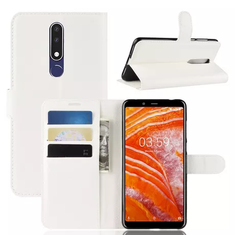 Cover-Discount  Nokia 3.1 Plus - Étui en cuir avec pte-cartes 