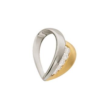 Anhänger Herz Gelbgold 750 Diamant 0.095ct. 15x12mm