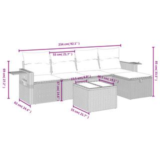 VidaXL Ensemble de canapés de jardin rotin synthétique  