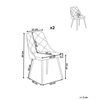 Beliani Esszimmerstuhl 2er Set aus Kunstleder Glamourös VALERIE  