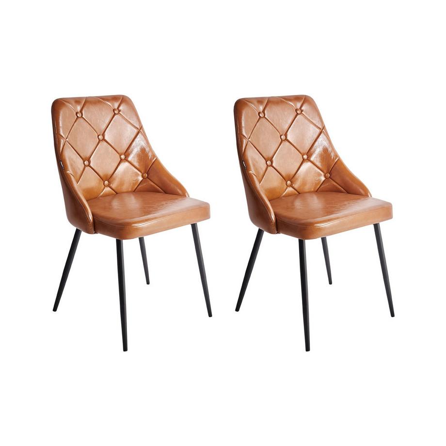 Lot de 2 chaises de salle à manger en Cuir PU  VALERIE