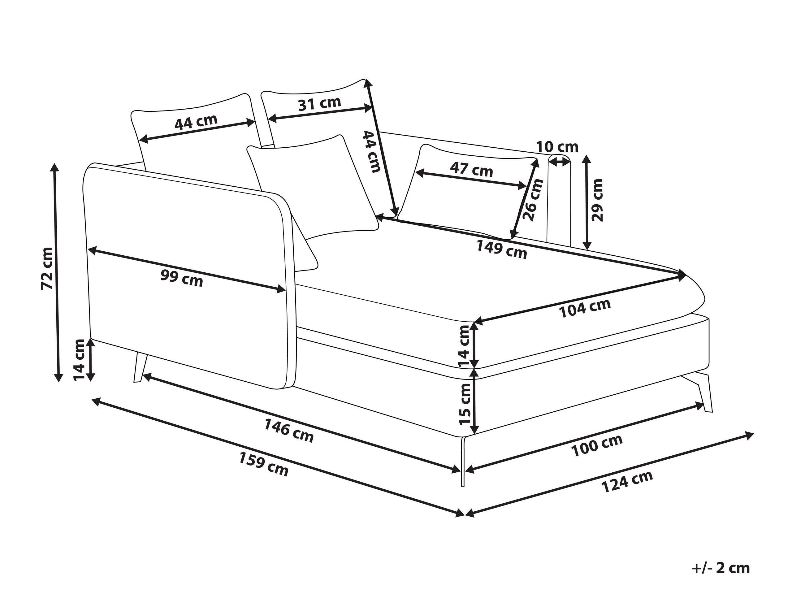 Beliani Chaise longue en Poliestere Moderno CHARMES  