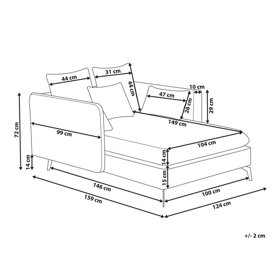 Beliani Chaiselongue aus Stoff  CHARMES  