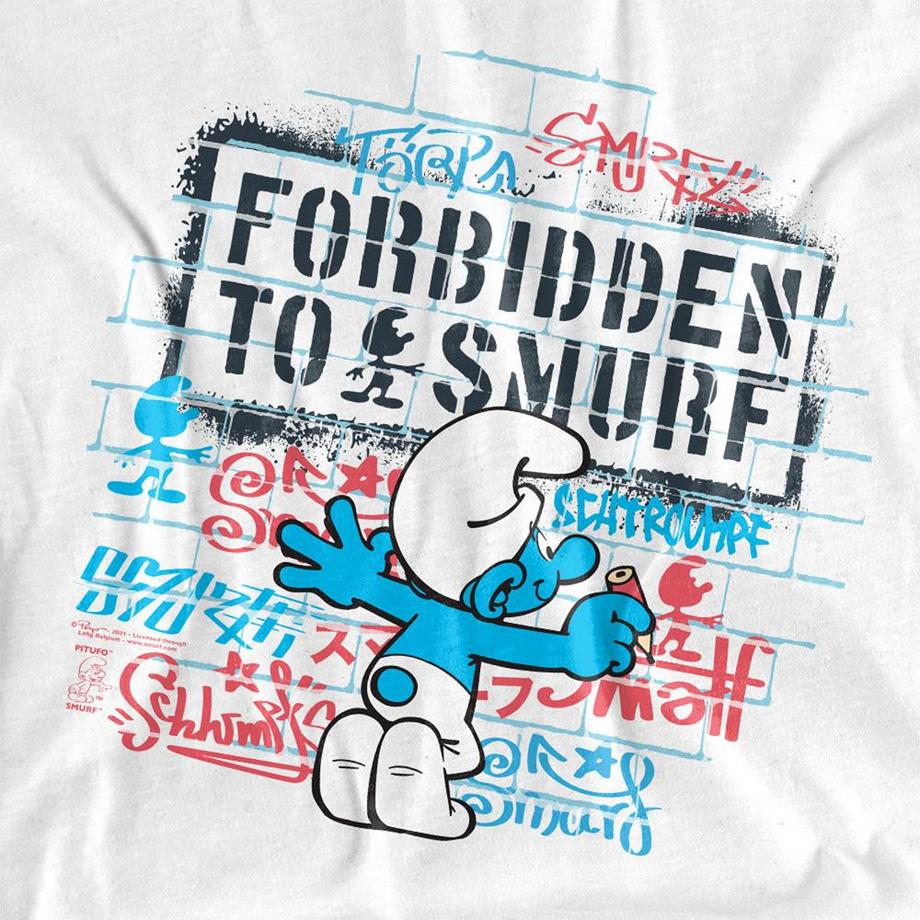 Les Stroumpfs  T-ShirtMotiftyle Art Urbain Forbidden To Smurf 