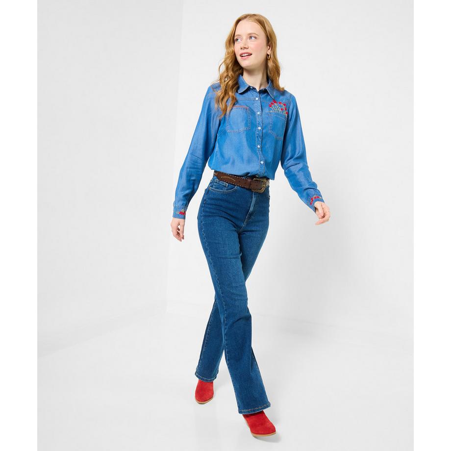 Joe Browns Jeanshemd mit Blumenstickerei  