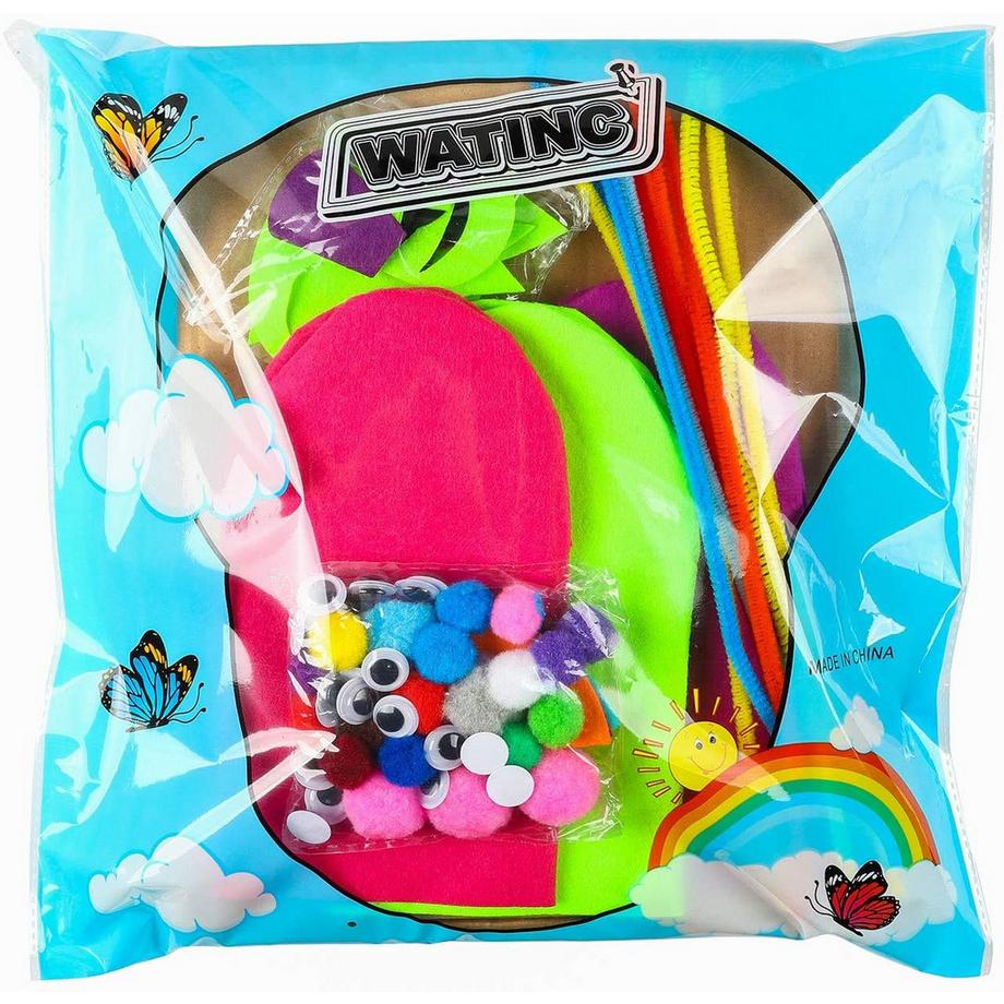 Activity-board  12Pcs Marionnettes à main en feutre pour enfants modernes Poupée en feutre Chaussette Pompoms Artisanat 