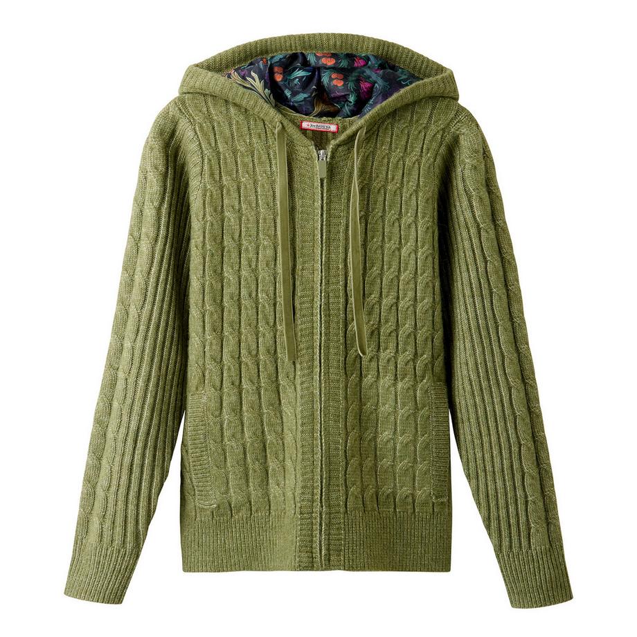 Joe Browns Cardigan Zippé à Capuche en Maille Torsadée Douillet  