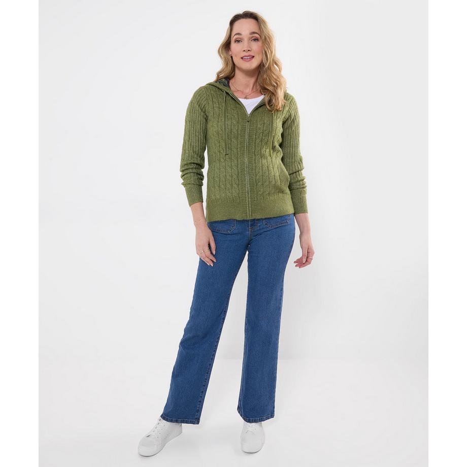 Joe Browns Cardigan Zippé à Capuche en Maille Torsadée Douillet  
