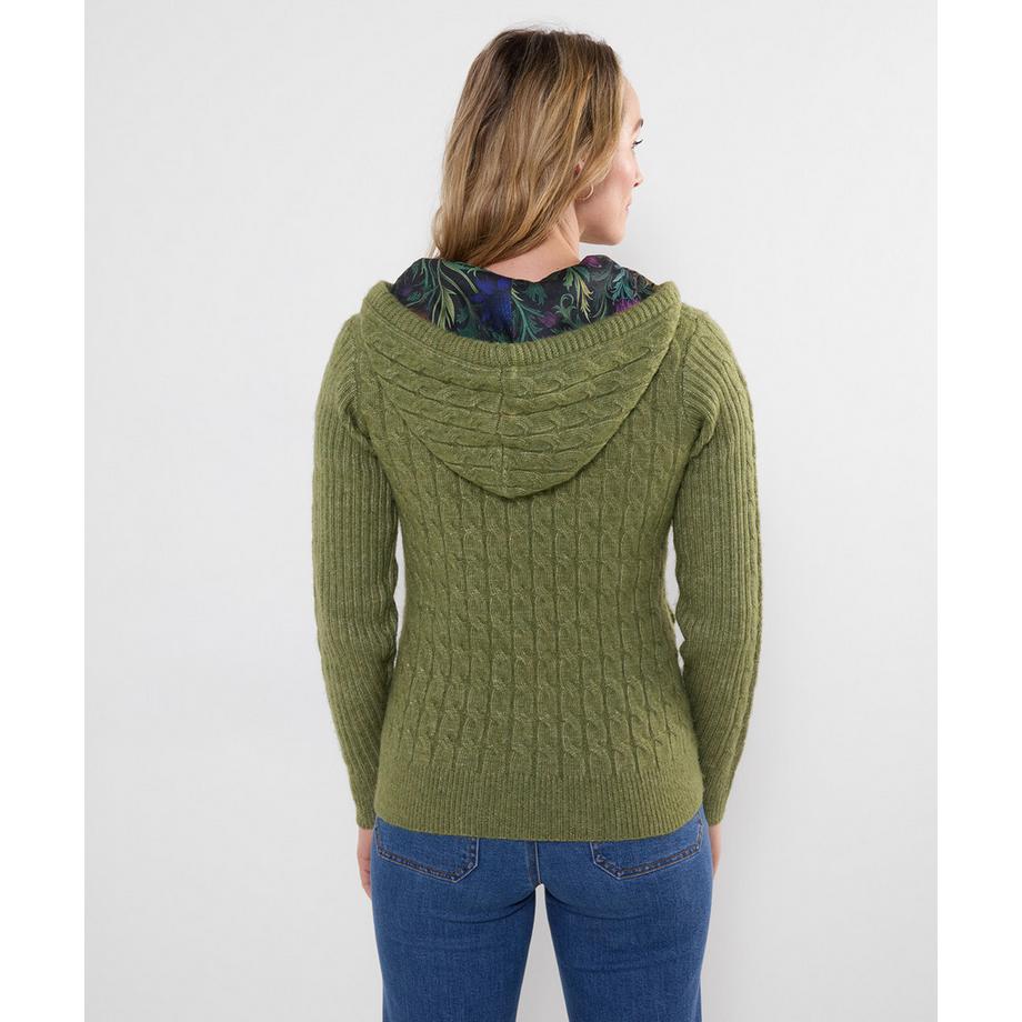 Joe Browns Cardigan Zippé à Capuche en Maille Torsadée Douillet  