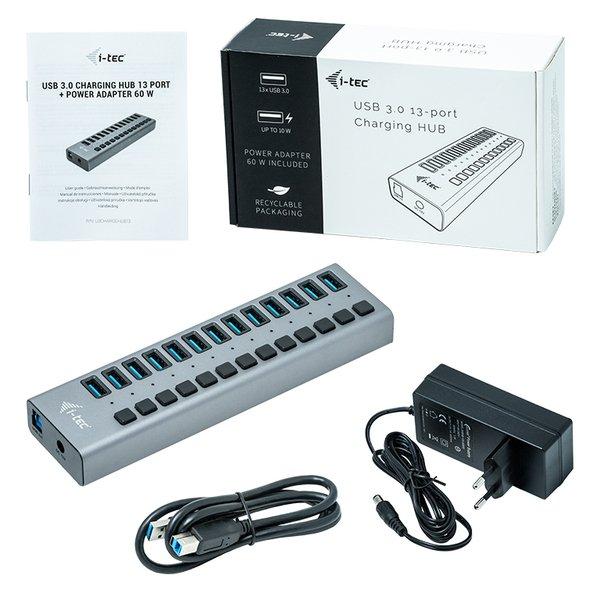 i-tec  USB 3.0 Charging HUB 13port + Power Adapter 60 W 