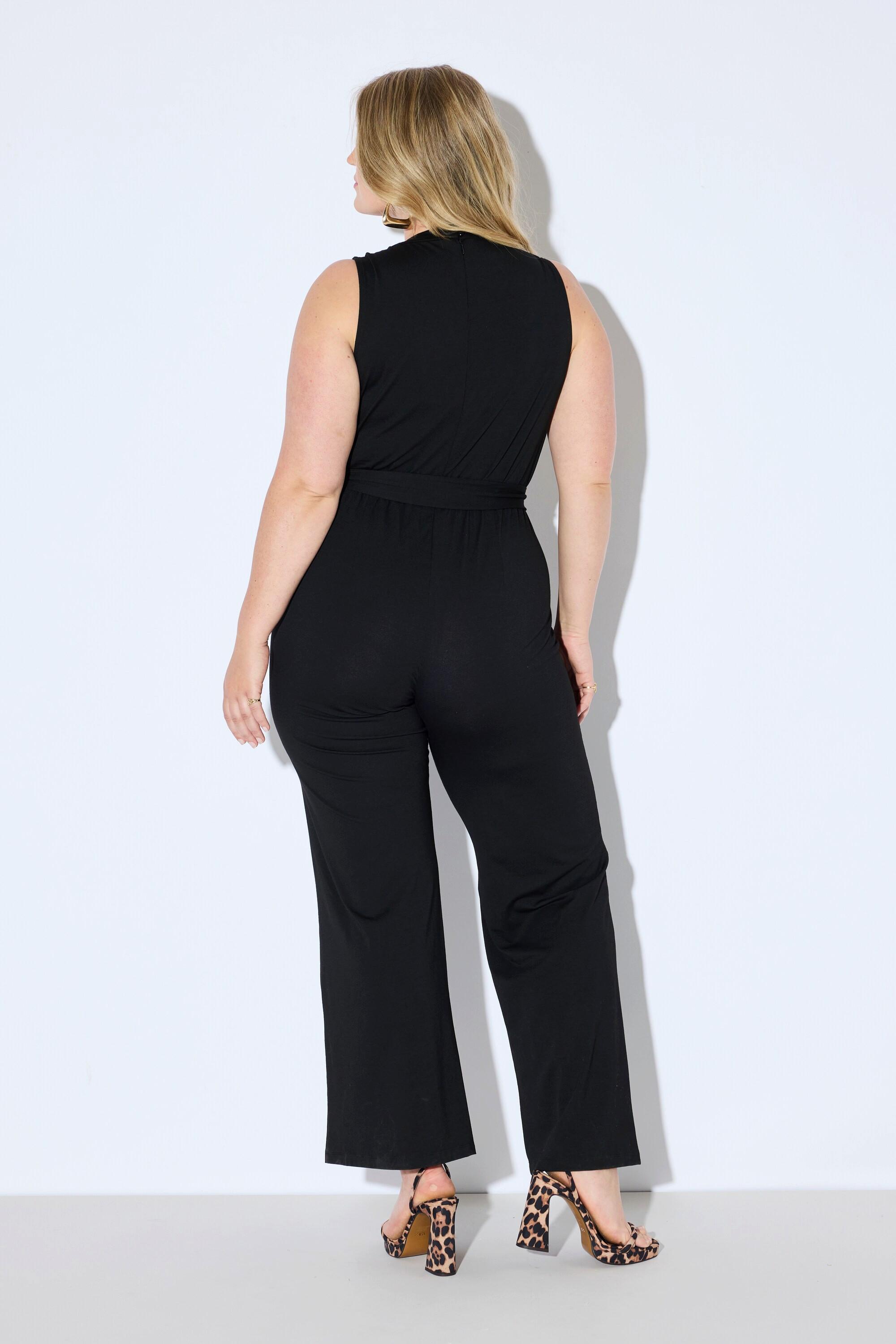Ulla Popken Ärmelloser Jersey Jumpsuit  