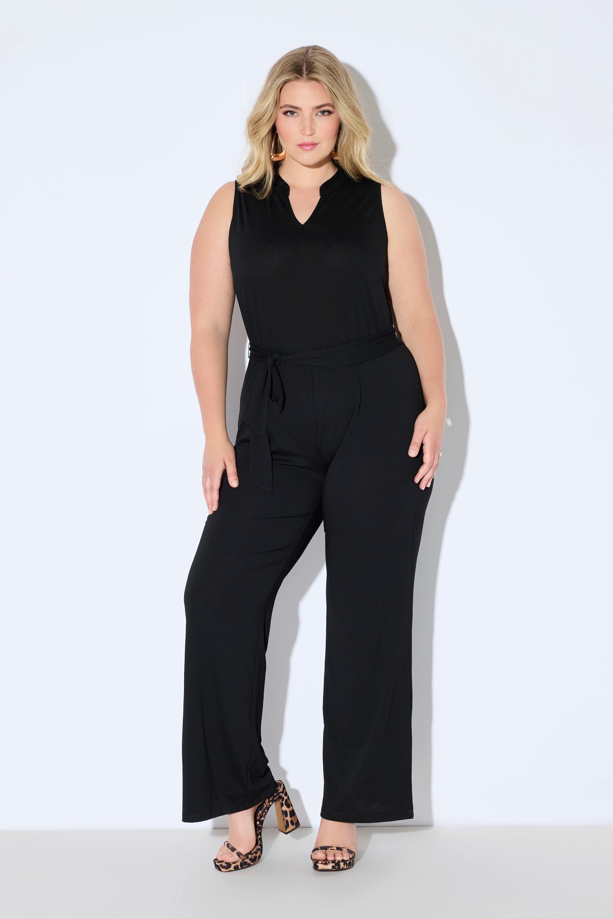 Ulla Popken Ärmelloser Jersey Jumpsuit  
