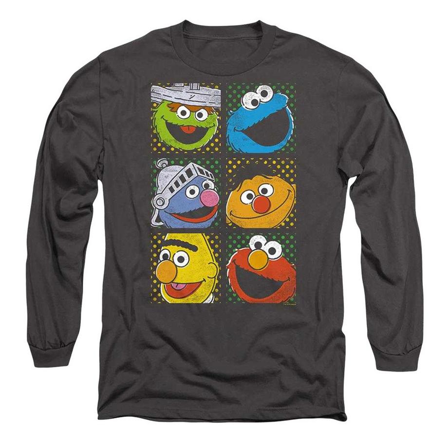 T-ShirtManches Longues Motiftyle Carré De Têtes