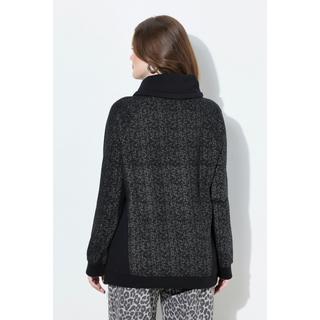 Ulla Popken Sweat-shirt Effet Pailleté Col Montant Manches Longues  