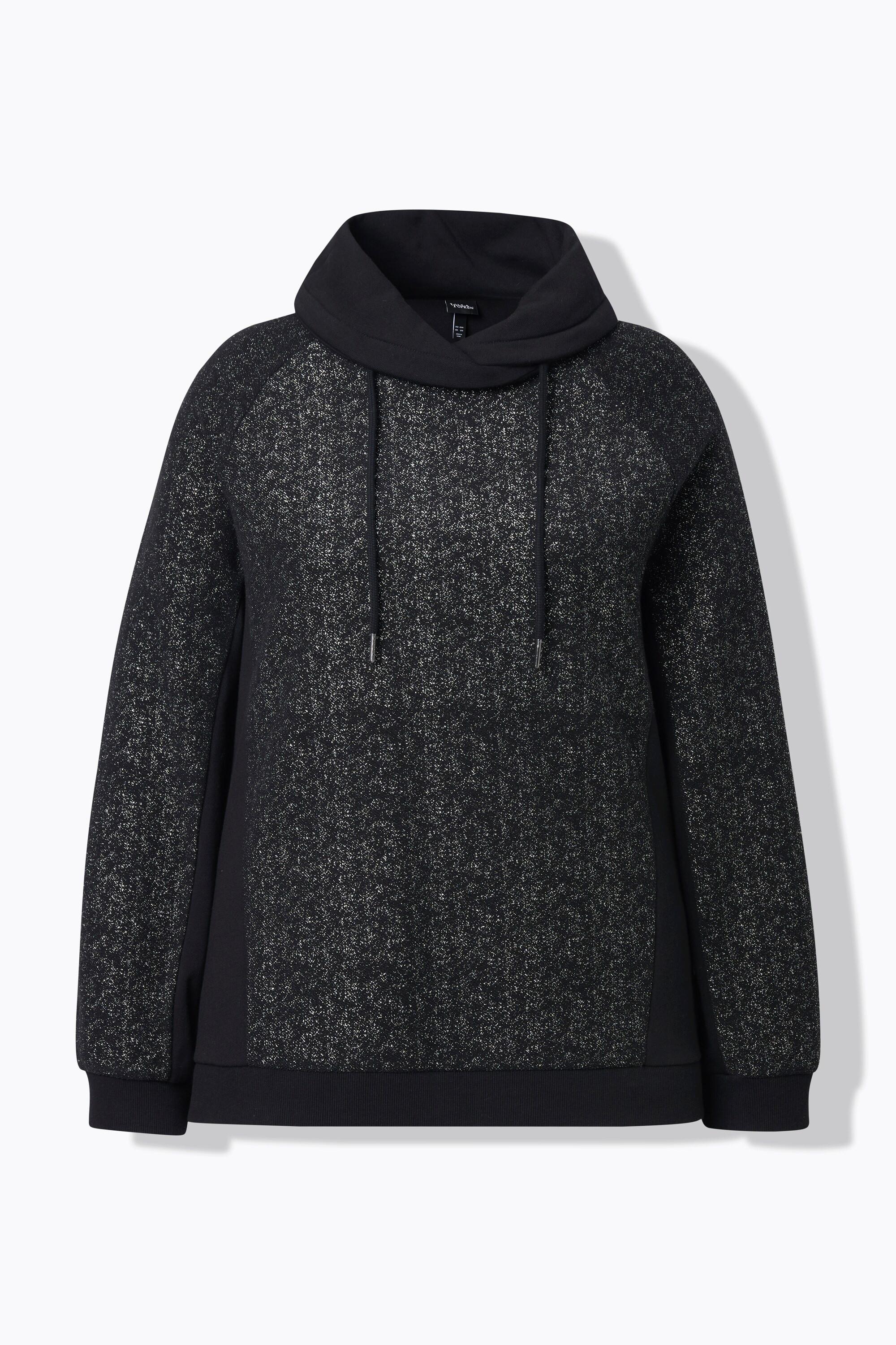 Ulla Popken Sweat-shirt Effet Pailleté Col Montant Manches Longues  