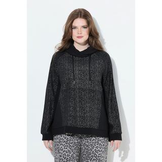 Ulla Popken Sweat-shirt Effet Pailleté Col Montant Manches Longues  