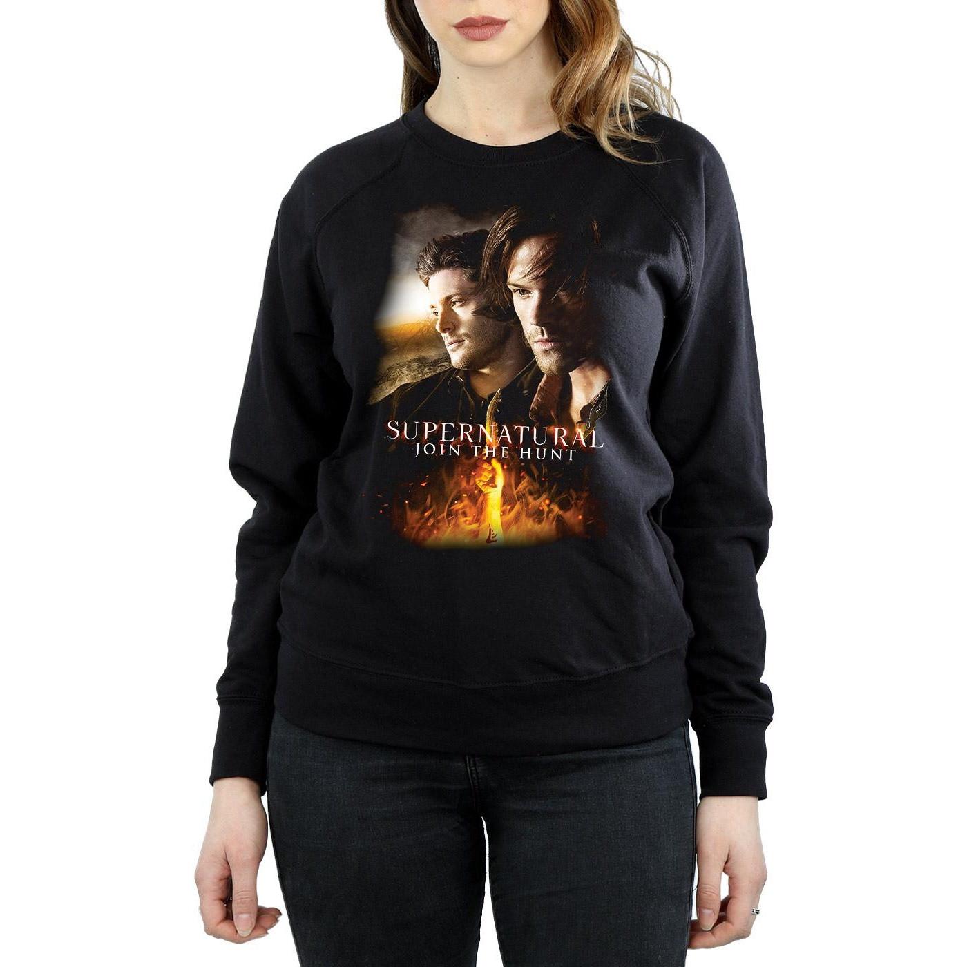 Supernatural  Flaming Poster Sweatshirt 