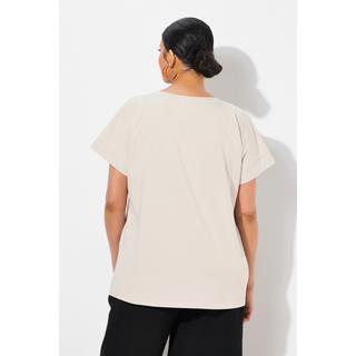 Ulla Popken T-shirt Oversize Ananas Strass Encolure Ronde Manches Courtes  