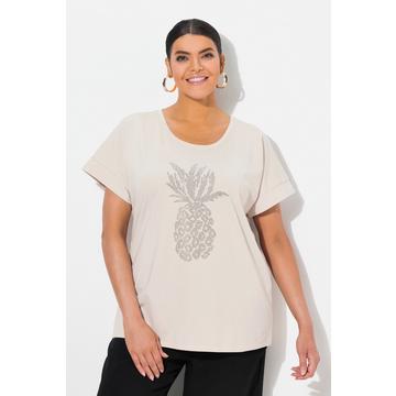 T-shirt oversize. Encolure ronde et manches courtes. Motif ananas à strass fantaisie