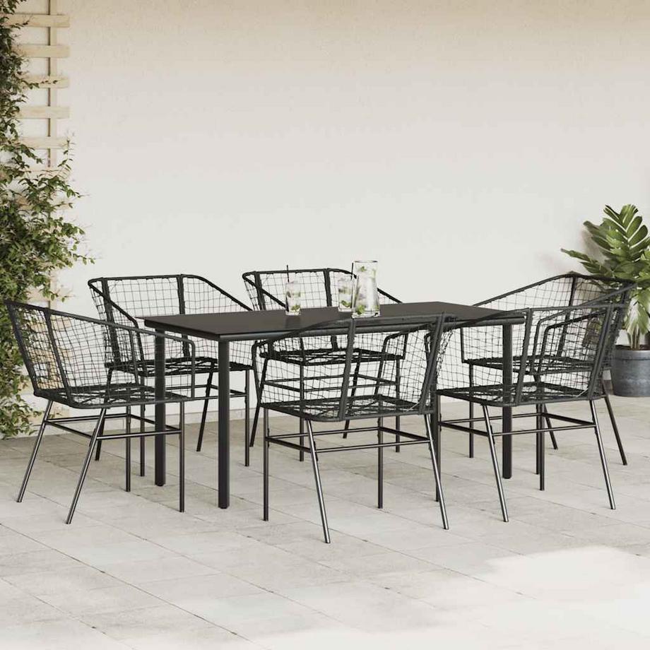 VidaXL Ensemble de salle à manger de jardin rotin  