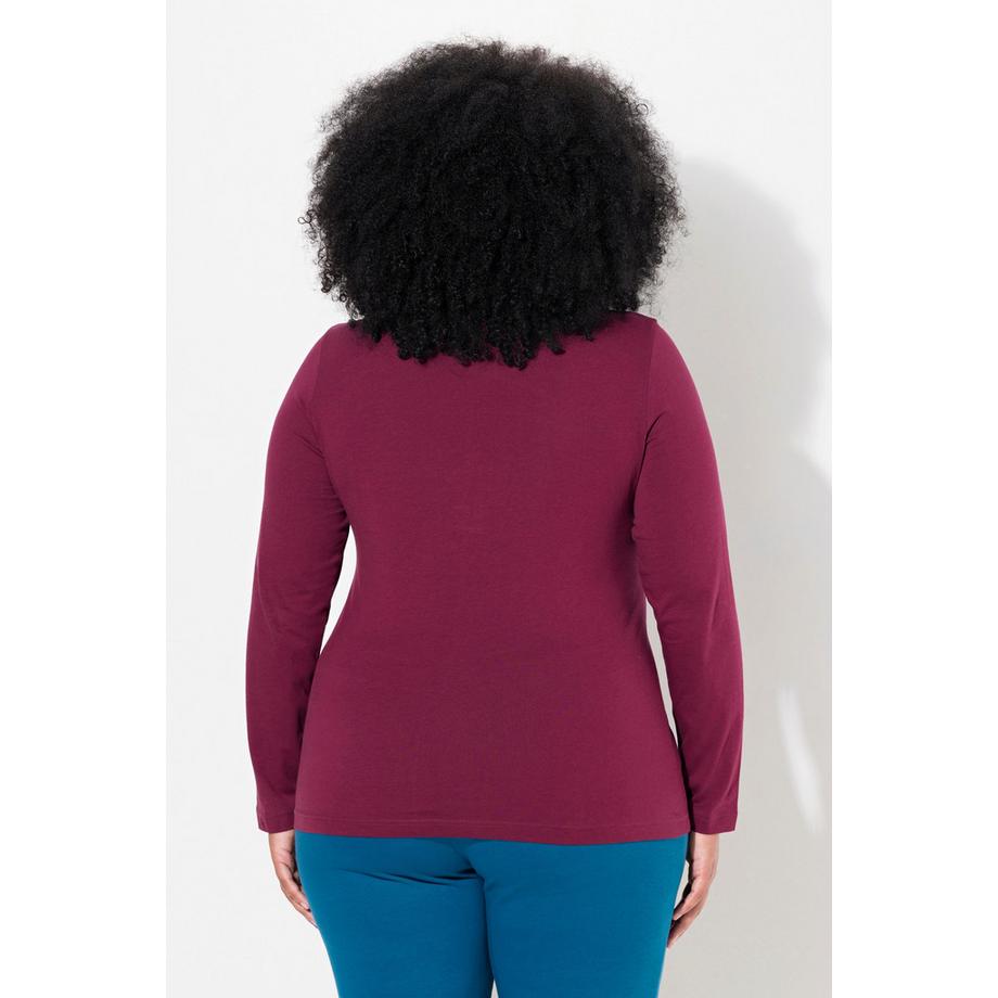 Ulla Popken Rollkragen Langarmshirt Slim Fit  